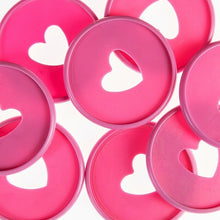 Load image into Gallery viewer, 30PCS 35mm Colorful Heart Binder Buckle Disc Ring Mushroom Hole Ring Round Binding Plastic Disc Buckle Hoop DIY Binder Notebook
