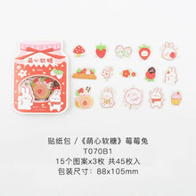 Load image into Gallery viewer, 45 pcs/pack Cute Candy Series Journal Decorative Stickers Scrapbooking Stick Label Diary Stationery Album animal cat Stickers
