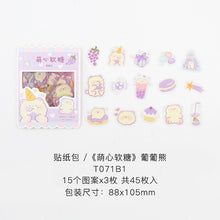 Load image into Gallery viewer, 45 pcs/pack Cute Candy Series Journal Decorative Stickers Scrapbooking Stick Label Diary Stationery Album animal cat Stickers
