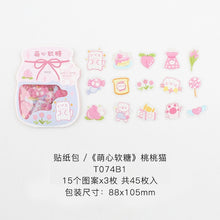 Load image into Gallery viewer, 45 pcs/pack Cute Candy Series Journal Decorative Stickers Scrapbooking Stick Label Diary Stationery Album animal cat Stickers

