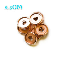 Load image into Gallery viewer, 30PCS Colorful Heart Binding Buckle Disc Ring Mushroom Hole Ring Round Plastic Disc Buckle Hoop DIY Binder Notebook 35MM
