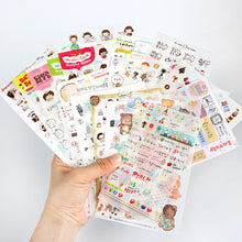 Load image into Gallery viewer, 6sheets/bag Cute Stickers Bullet Journal Kawaii Scrapbooking Planner Diary  Sticker Set Retro Stationery
