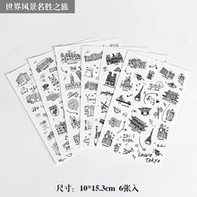 Load image into Gallery viewer, 6sheets/bag Cute Stickers Bullet Journal Kawaii Scrapbooking Planner Diary  Sticker Set Retro Stationery
