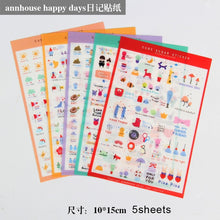 Load image into Gallery viewer, 6sheets/bag Cute Stickers Bullet Journal Kawaii Scrapbooking Planner Diary  Sticker Set Retro Stationery

